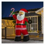 Kerstman - LED verlicht - Opblaasbaar - Wit/rood/groen
