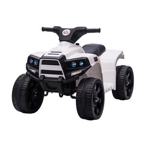 Elektrische Powerquad - ZAZA Home - Motorfiets met koplampen - Stevig PP staal - Zwart/wit