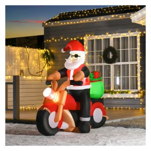 Kerstmanmotor - LED-verlichting - Blower - Rood