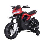ZAZA Home kindermotorfiets elektrische kindermotor elektrische motorfiets voor kinderen vanaf 3 jaar licht muziek MP3 Elektrisch voertuig met zijwieltjes maximaal 3 km/h rood 105 x 52,3 x 62,3 cm