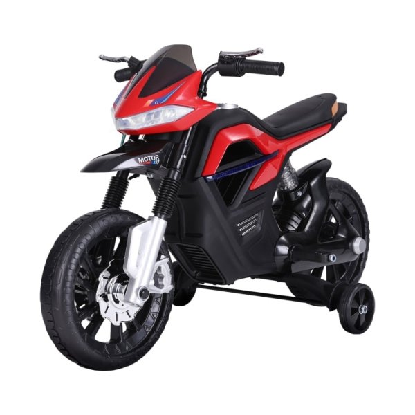 ZAZA Home kindermotorfiets elektrische kindermotor elektrische motorfiets voor kinderen vanaf 3 jaar licht muziek MP3 Elektrisch voertuig met zijwieltjes maximaal 3 km/h rood 105 x 52,3 x 62,3 cm