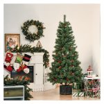 Kunstboom - Evergreen - Compleet versierd – Met pot - Groen