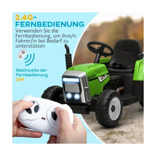 HOMCOM Trapauto Met Aanhanger Tractor Traptractor Vanaf 3 Jaar Speelgoed Kinderen Geel 341 017 4250871252145