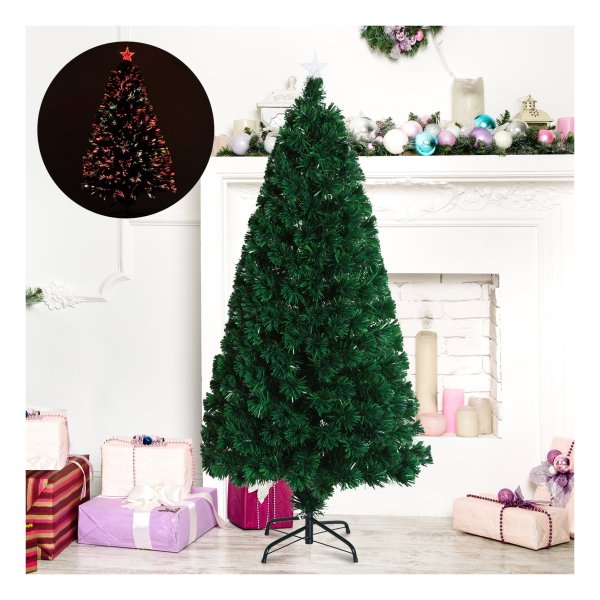 Led-kerstboom - Sparboom - LED-lichtvezels - Kleurveranderend - Groen