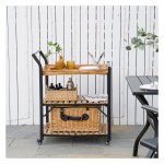 Barbecuekar - HappyGrill - 3 planken - Inklapbaar - Zwart