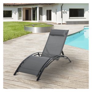 Zonnestoel - Tuinstoel Comfort - Verstelbare rugleuning - Grijs