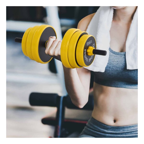 Dumbbell – Complete set – 25 kg – verstelbaar – geel+zwart