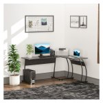 Computertafel - Minimalistisch design - Ruimtebesparend - Zwart