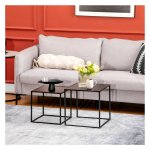 Salontafel metalen frame - Modern design - Draagvermogen 10 kg - Zwart
