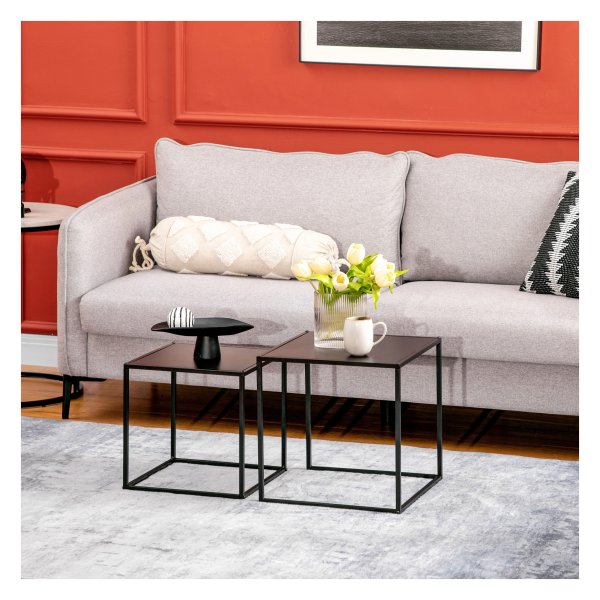 Salontafel metalen frame - Modern design - Draagvermogen 10 kg - Zwart