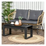Balkonmeubel - Outdoor Steigerhout - Bijzettafel - Zwart