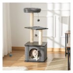 Klimboom - Katten Krabpaal - Speelmogelijkheden - Sisal Touw - Donkergrijs