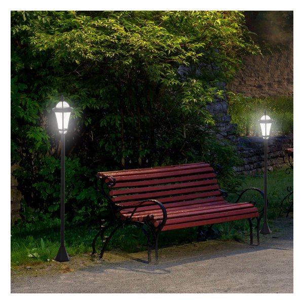 Tuinlantaarn - SolarLine - LED verlichting - Roestvrij staal - Zwart