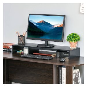 Schermstandaard - Flexibele Dubbele - Hout - Zwart