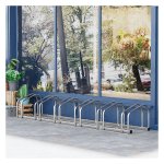 Fietsenrek - BikeDock - voor muur en vloer - weerbestendig zilver