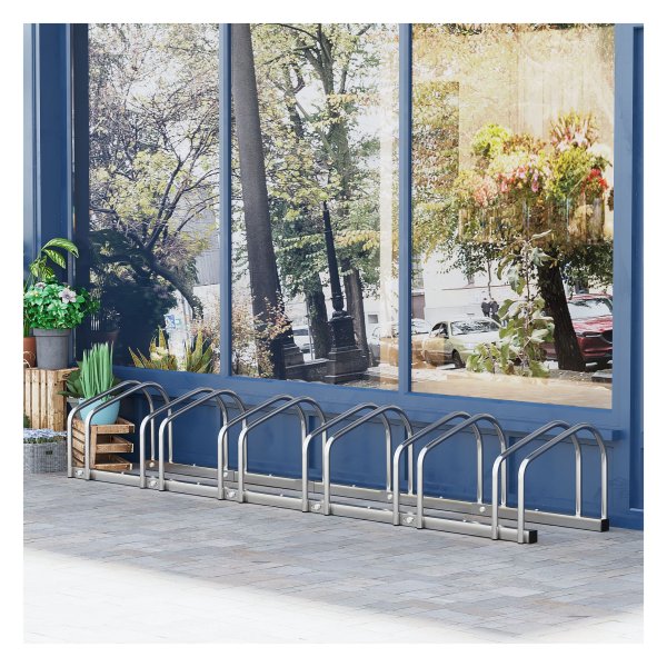 Fietsenrek - BikeDock - voor muur en vloer - weerbestendig zilver