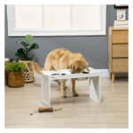 Hondenvoerbak - HappyDog - Hoog model – Roestvrijstaal - Wit