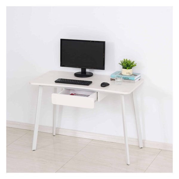 Bureau - Elegant Design - MDF & Staal - Wit
