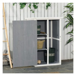 Tuinhuisje - Spar - Gereedschapopslag - Overkapping - Zwart/Wit