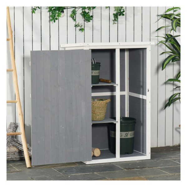 Tuinhuisje - Spar - Gereedschapopslag - Overkapping - Zwart/Wit
