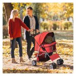 Hondenbuggy – Hondenwandelwagen - Opvouwbaar – Comfortabel - Rood