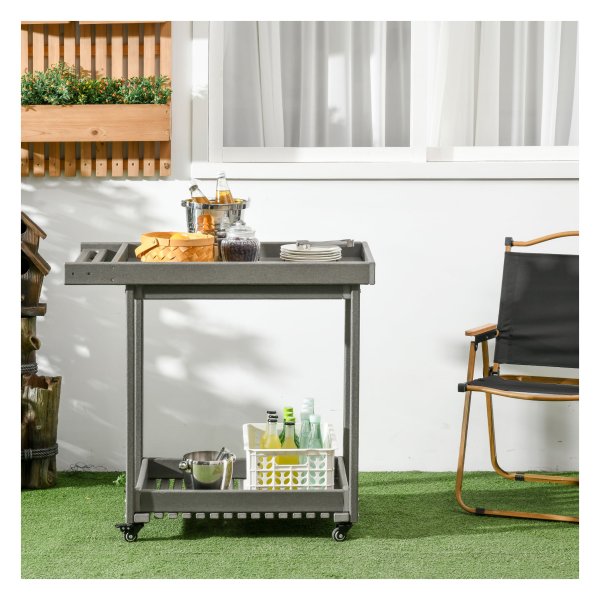 Barbecuetrolley - Weber - inklapbaar - roestvrijstaal
