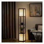 Vloerlamp - Luxlight - Dubbele laag - Houtkleur