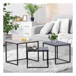 Salontafel - TrendyLiving - Metalen onderstel – MDF-blad - Zwart