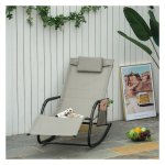 Schommelstoel – Lounge&Relax - Modern design – Ademende mesh - Zwart & lichtgrijs