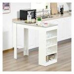 Keukentafelbar - Zaza Home - 4 legplanken - tafelblazer - wit/grijs