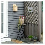 Bloemstandaardbuiteshopping - Opvouwbaar en steenmozaïek design - Zwart