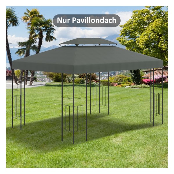 Tuinpaviljoen - Metalen - Nieuw dak - Donkergrijs