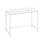 Bureau, kleine computerbureau, kantoor voor studie, slaapkamer, 50 x 100 x 76 cm, modern metalen frame, esdoornwit