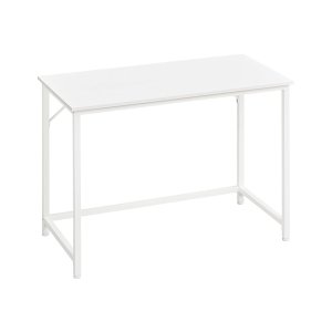 Bureau, kleine computerbureau, kantoor voor studie, slaapkamer, 50 x 100 x 76 cm, modern metalen frame, esdoornwit