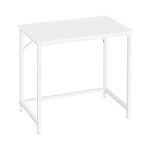Bureau, kleine computerbureau, kantoor voor studie, slaapkamer, 50 x 80 x 76 cm, modern metalen frame, esdoorn witte
