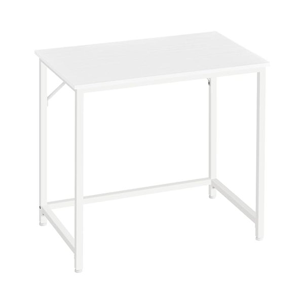 Bureau, kleine computerbureau, kantoor voor studie, slaapkamer, 50 x 80 x 76 cm, modern metalen frame, esdoorn witte