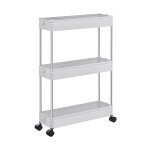 3-Tier trolley ruimtebesparende trolley voor badkamer, keuken, kantoor, 40 x 13,5 x 60 cm, wit