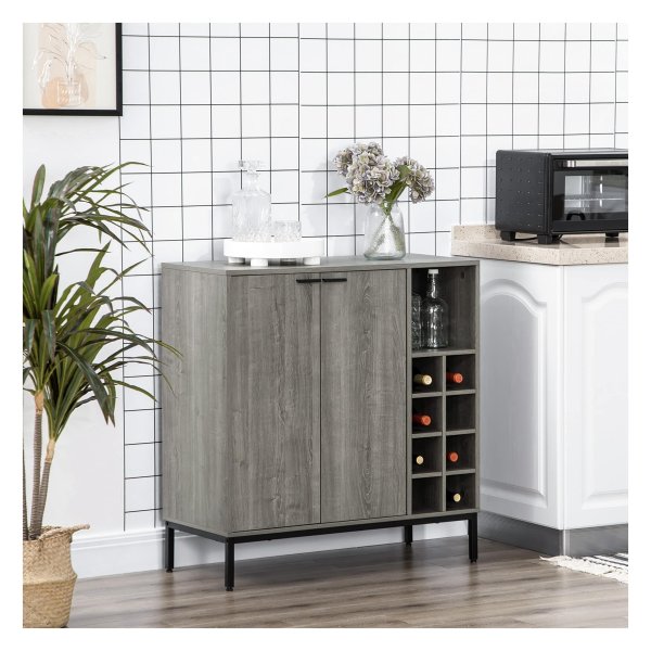 Vitrinekast - Moderne Design - Verstelbare Planken - Grijs
