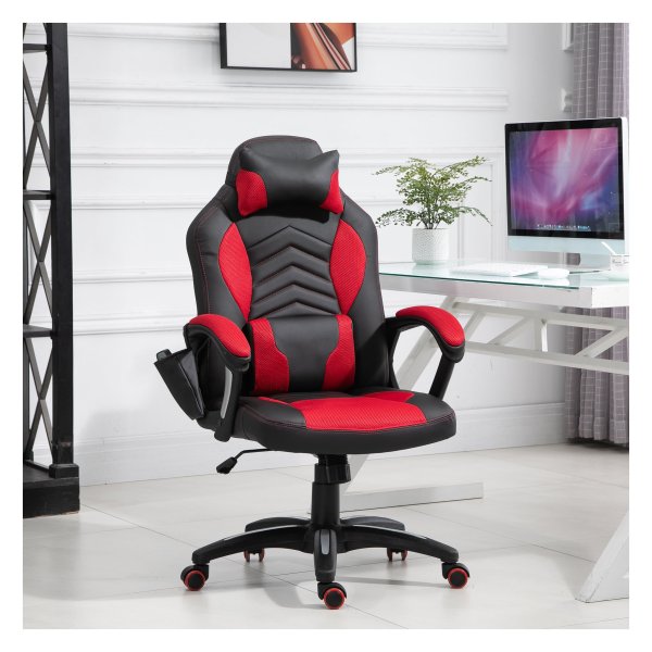 Massagestoel - Gaming - Massagefunctie - Warmte - Rood