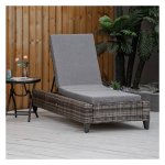 Tuinstoel - Poly Rattan - Verstelbaar - Lounger - Grijs