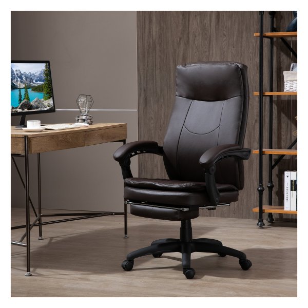 Directiezetel - ErgoComfort - Voetensteun - Gewatteerde rugleuning - Bruin