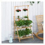 Bloementrap - Verstelbare ophanghoogte - Bamboe - Bruin