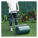 Tuinrol - U-vormig handvat - Gazonroller - Metaalgroen