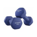 Dumbbells Set van 2 2 x 4 kg Dumbbells Set Dumbbells Neopreen Coating Strength Training Training Fitnesstraining voor thuisblauw