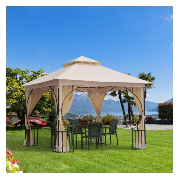 Feesttent - GardenJoy - Dubbel dak - Waterdicht - Blauw