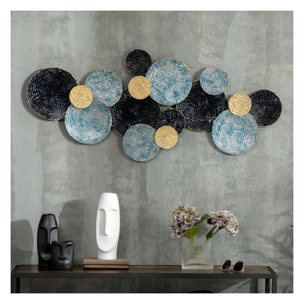 Wandsculptuur - Stijlvolle Woondecoratie - Modern & Uniek - Goud/Zwart