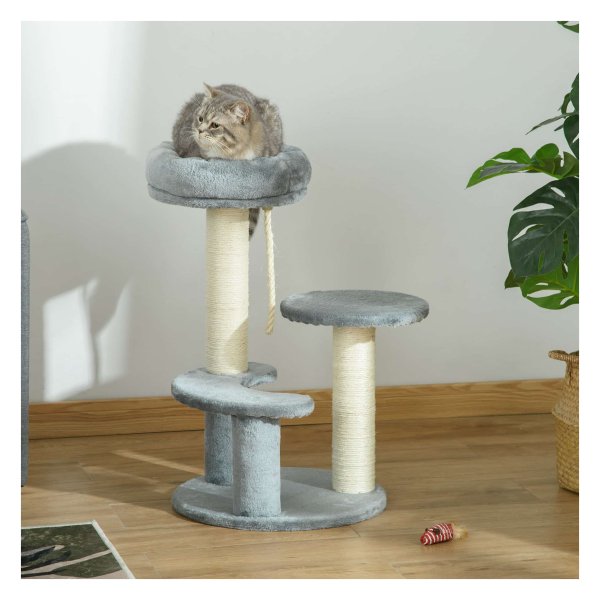 Krabmeubel - Kattenparadijs - Met hangmat en kattenbed - Grijs