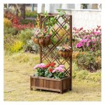 Plantenbak - Verhoogd design - Roze boog - Bruin