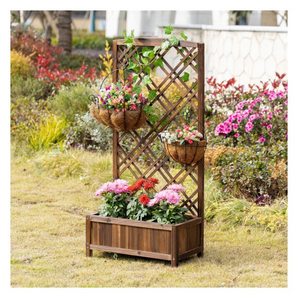 Plantenbak - Verhoogd design - Roze boog - Bruin