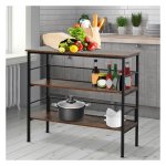 Opbergplank - Zaza Home - 3-laags - Industrieel - Bruin/Zwart